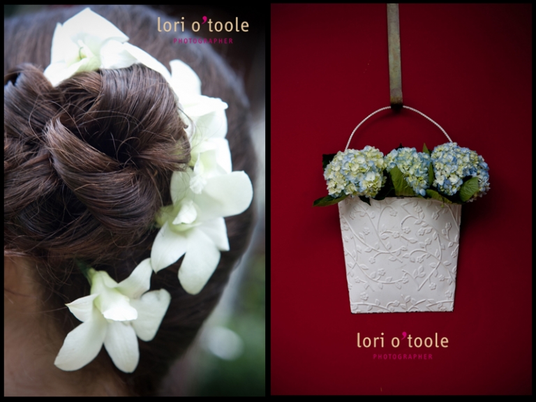 orchids and hydrangeas