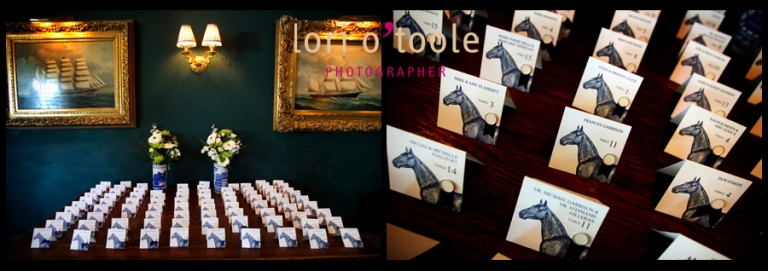 horse table placecards wedding
