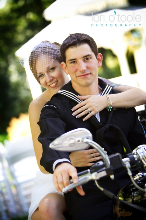 motorcycle wedding photo