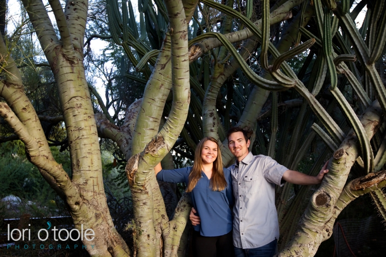 Amy and David. Engagement Photos in Tucson, Lori OToole Photography, Tohono Chul engagement photos