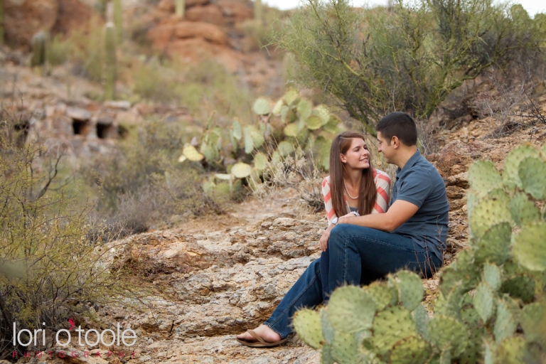 Engagement photos in the desert Tucson, Lori OToole Photography