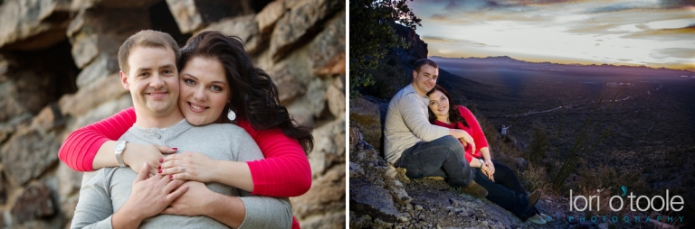 Haley and Justin; Tucson engagement photos; Gates Pass; Lori OToole Photography