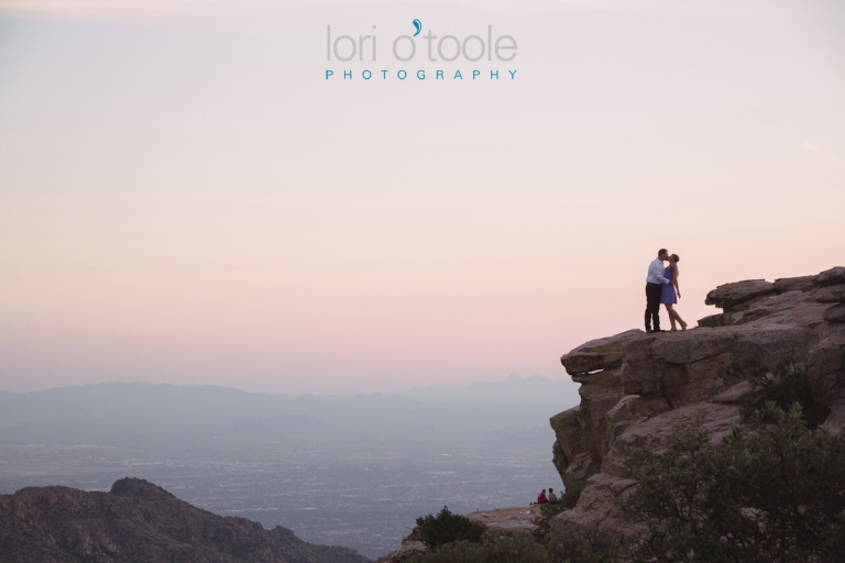 Mt Lemmon engagement photos; Lori OToole Photography; Tucson sunset engagement