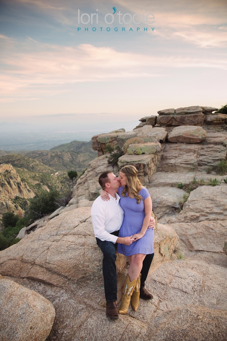 Mt Lemmon engagement photos; Lori OToole Photography; Tucson sunset engagement