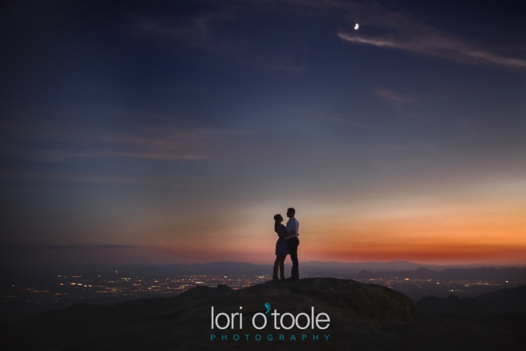 Mt Lemmon engagement photos; Lori OToole Photography; Tucson sunset engagement