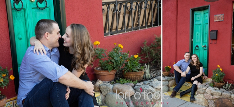 Laura and Alex Tucson Engagement photo; Lori OToole Photography; Tucson wedding, Barrio engagement