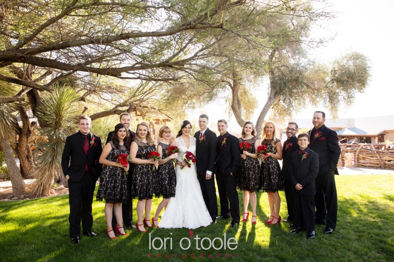 Tanque Verde Guest Ranch wedding, Red and black wedding, Lori OToole Photography