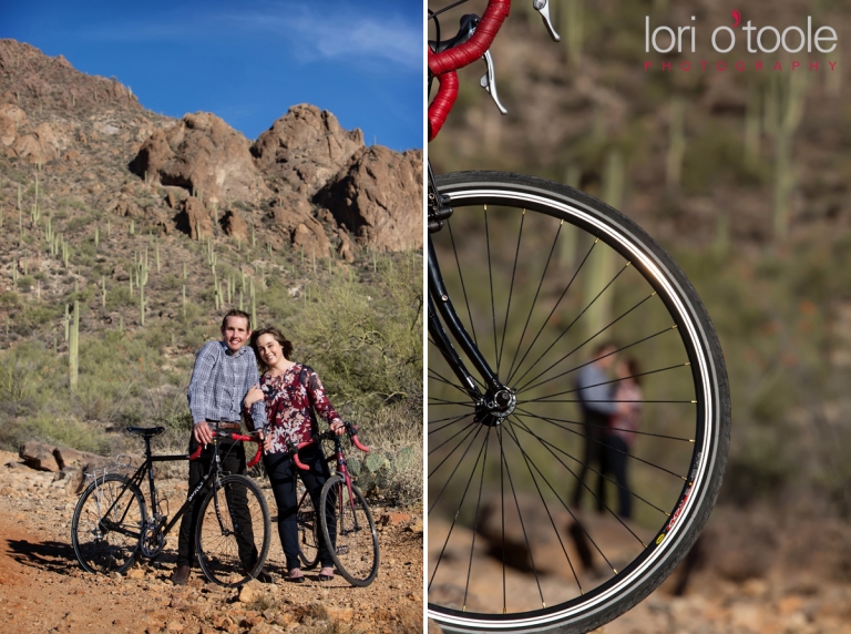 tucson biking engagement, Lori OToole Photography