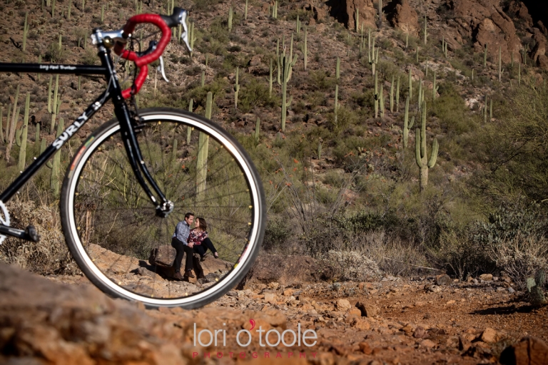 tucson biking engagement, Lori OToole Photography