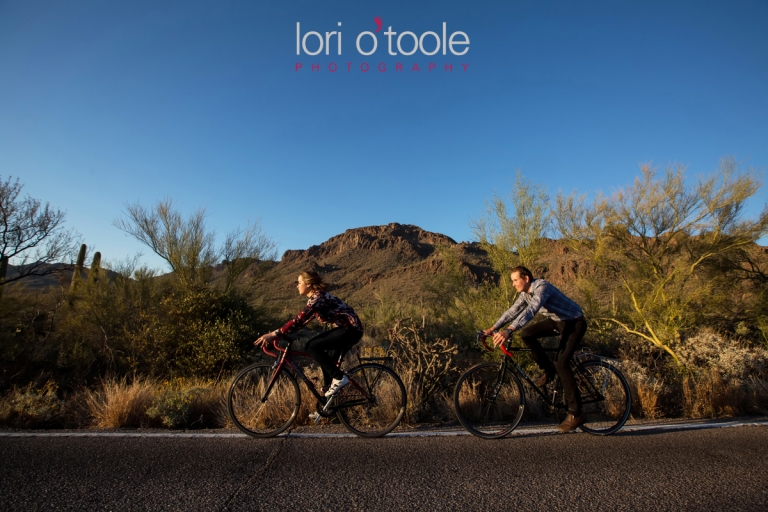 tucson biking engagement, Lori OToole Photography
