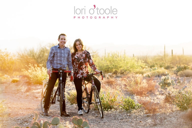 tucson biking engagement, Lori OToole Photography