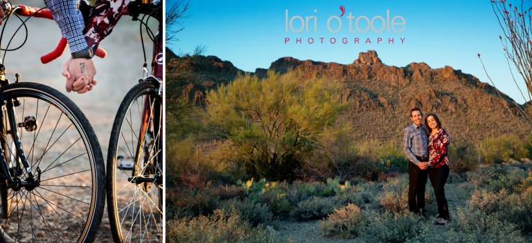 tucson biking engagement, Lori OToole Photography