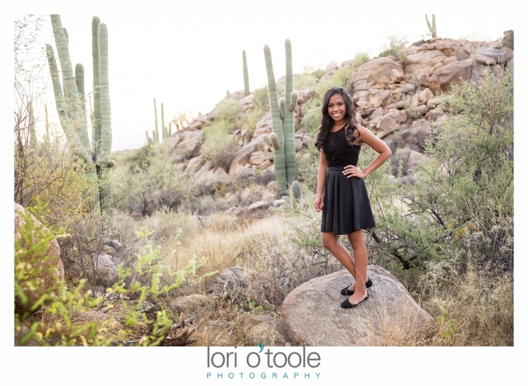 Tucson senior picture in the desert; Lori OToole Photography