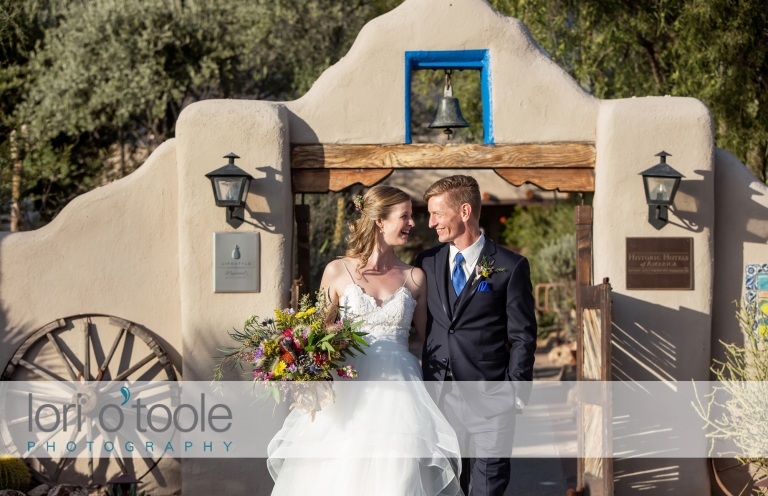 Hacienda Del Sol Wedding; Lori OToole Photography; colorful desert wedding