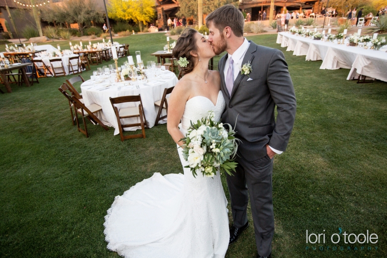 Ritz Carlton Dove Mountain wedding; Lori OToole Photography; Arizona elegant wedding; candles and farm tables