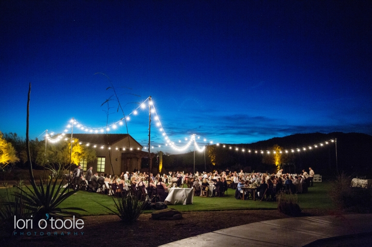 Ritz Carlton Dove Mountain wedding; Lori OToole Photography; Arizona elegant wedding; candles and farm tables