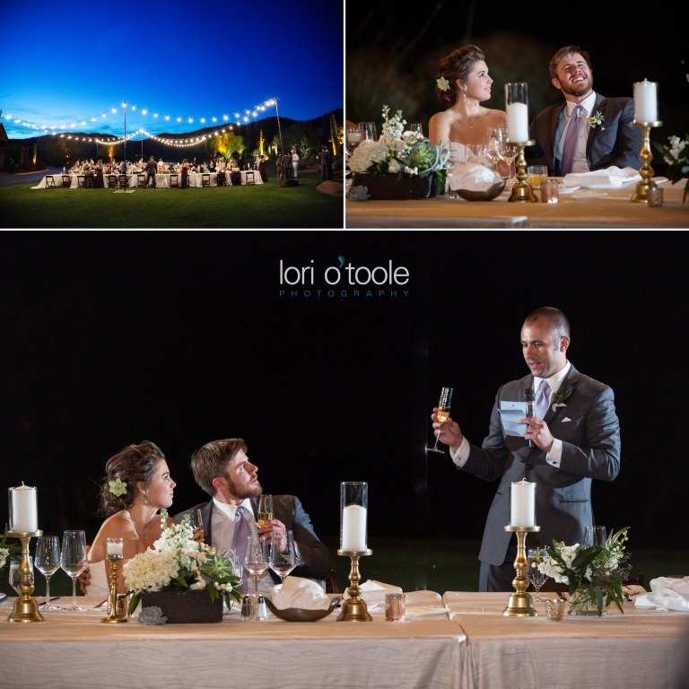 Ritz Carlton Dove Mountain wedding; Lori OToole Photography; Arizona elegant wedding; candles and farm tables