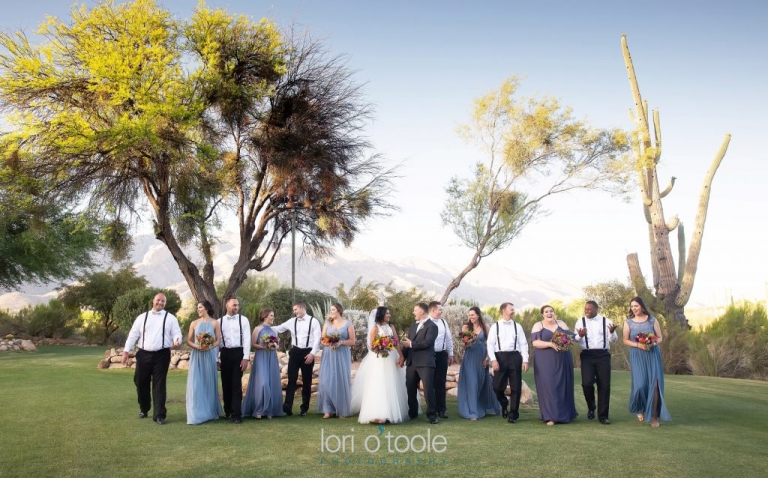 Westin LaPaloma wedding; Tucson wedding; multi cultural wedding; Lori OToole photography; tucson wedding photographer; Tucson bride; blue bridal party