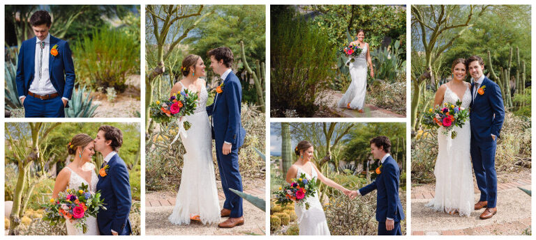 wedding at Hacienda Del Sol; bright color wedding decor; Lori OToole Photography